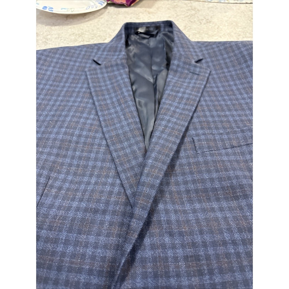 Ralph Lauren Mens Blue Wool 2-Button Single Vent Blazer Jacket 46R